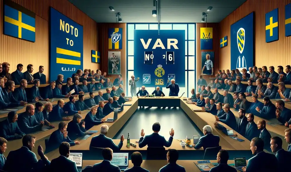La liga de Suecia acaba de anular el uso del VAR en su fútbol local. Foto: composición GLR/IA