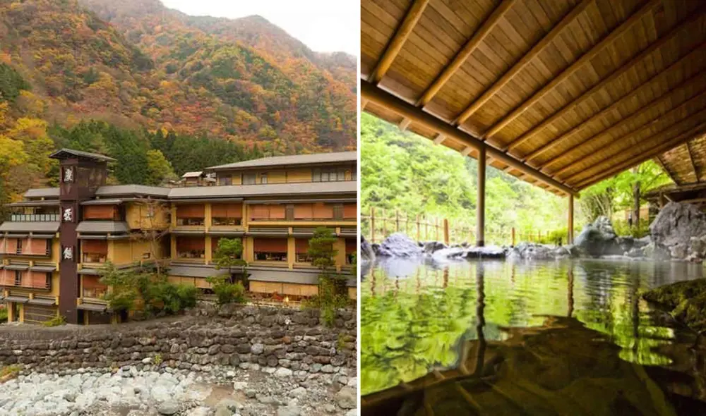 El hotel se inauguró en el siglo VIII y ha pertenecido a 52 generaciones de una misma familia. Foto: composición LR/ Japan House/ Caribbean News. El hotel se inauguró en el siglo VIII y ha pertenecido a 52 generaciones de una misma familia. Foto: composición LR/ Japan House/ Caribbean News.