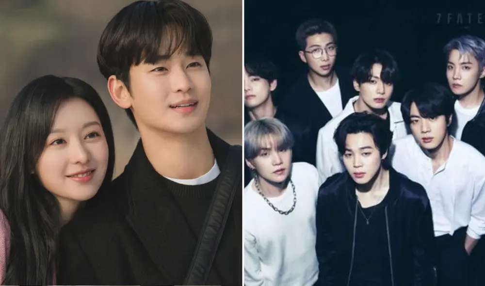 'La reina de las lágrimas' esta conformado por 16 capítulos y en uno de los episodios se menciona a BTS. Foto: composición LR/HYBE/tvN