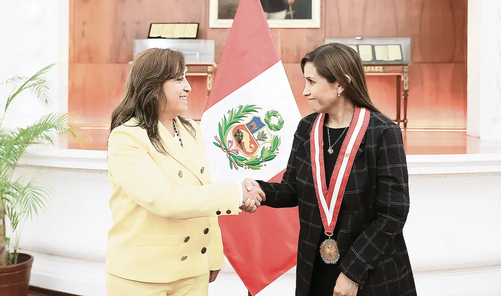 Saludo. El 7 de diciembre del 2022, Benavides visitó a la presidenta Boluarte. Foto: difusión