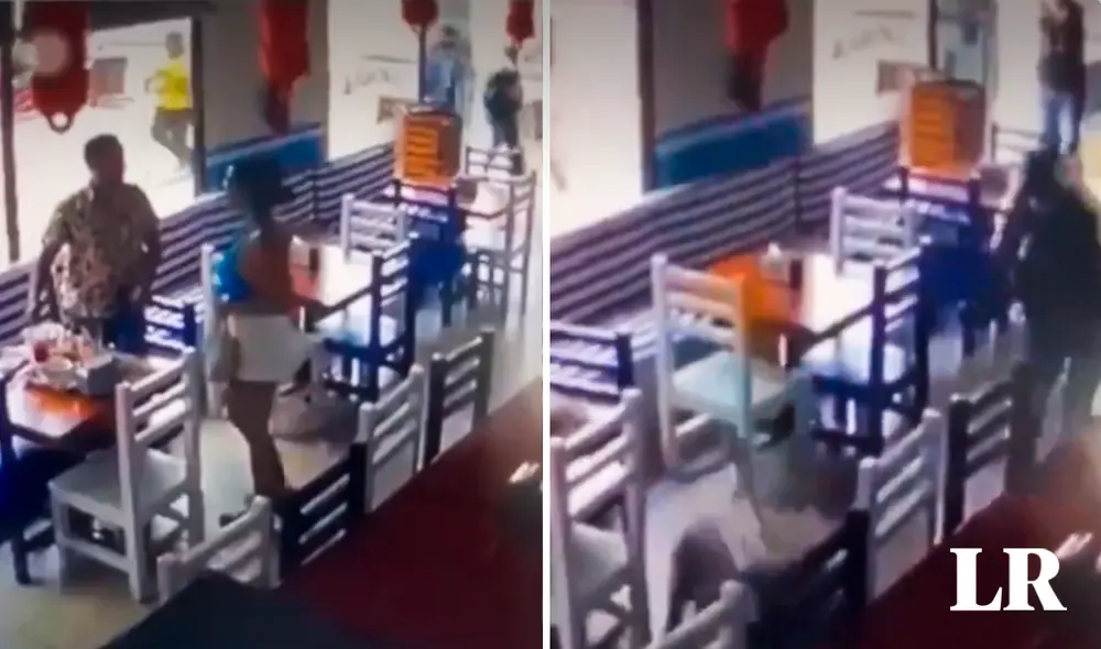 El hecho fue registrado por las cámaras de seguridad de un restaurante en Quevedo. Foto: Composición LR/X/@LaAgendaSetting