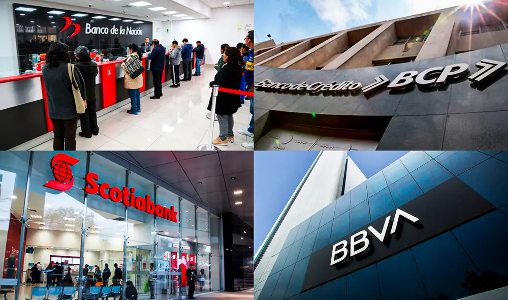 Entidades bancarias reportan sistema de atención el 1 de mayo. Foto: composición LR/Andina