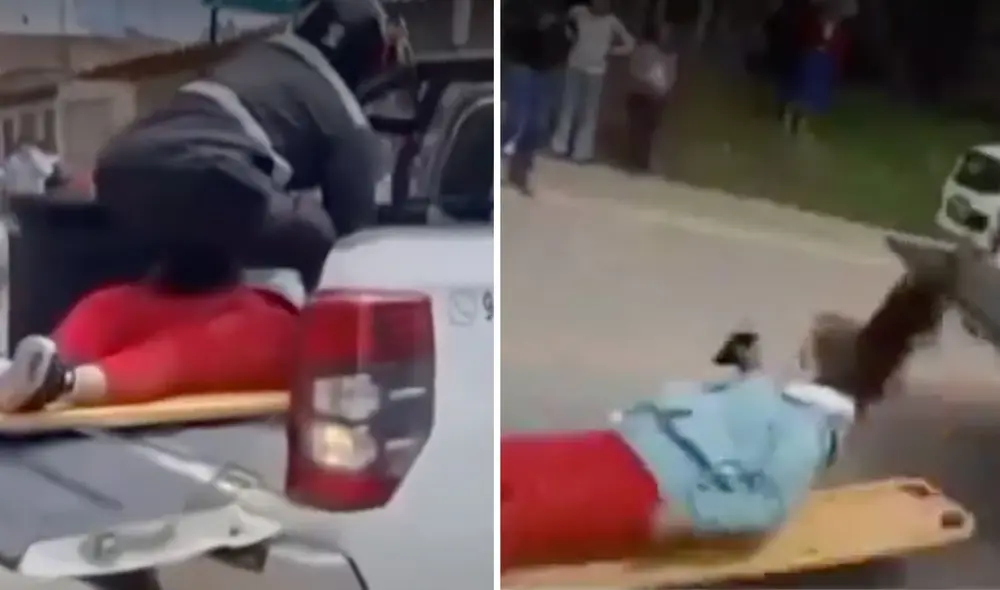 Mujer fue trasladada a un centro de salud cercano. Foto: composición LR/América TV Mujer fue trasladada a un centro de salud cercano. Foto: composición LR/América TV