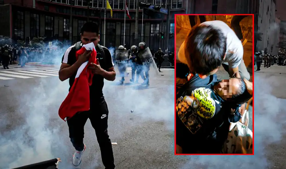 Uno de los familiares de los fallecidos se desmayó tras la represión con gas pimienta. Foto: composición LR/Andina