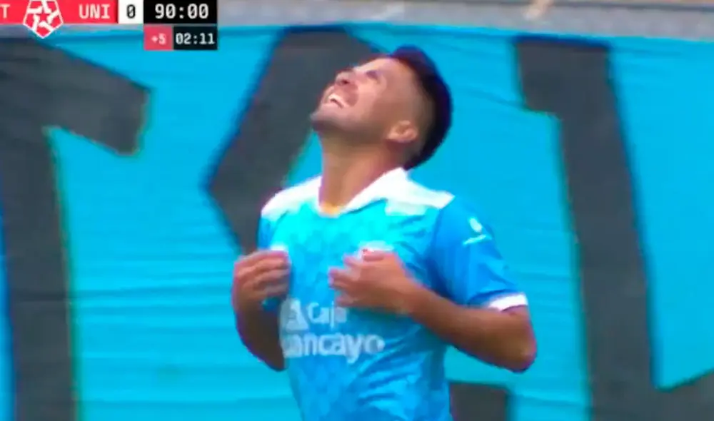 Janio Pósito convirtió el segundo gol del elenco tarmeño ante Universitario. Foto: captura/L1MAX