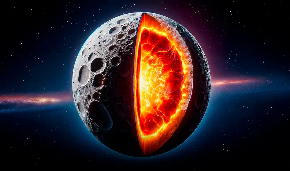El núcleo lunar tiene similitudes con la Tierra en cuanto a estructura. Foto: IA