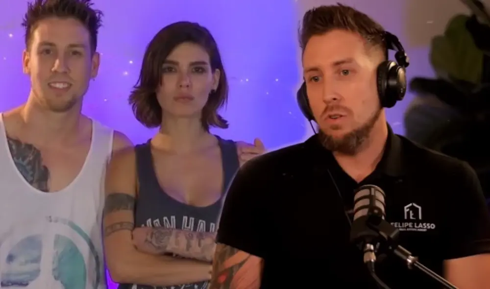 Felipe Lasso tuvo una larga relación con la modelo Angie Jibaja. Foto: composición LR/ Youtube / Captura Mega