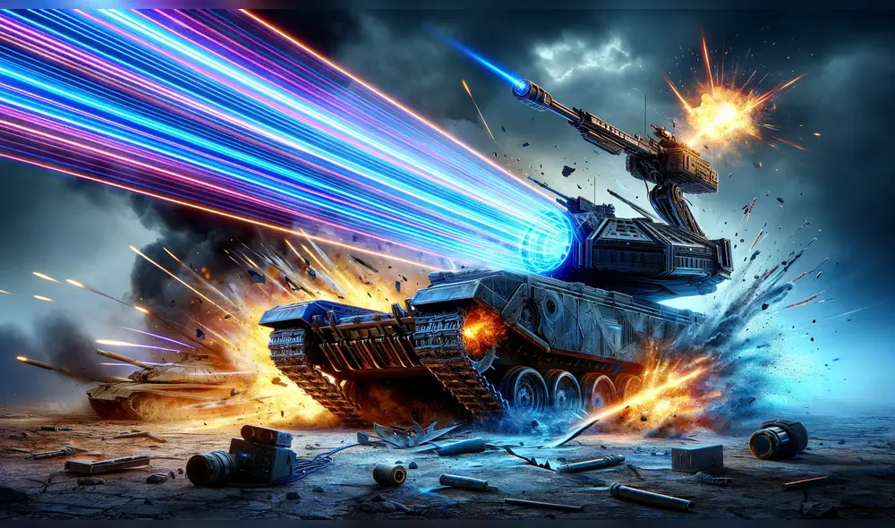 Esta potente arma láser derribaría tanques y barcos con facilidad. Foro: imagen generada con IA Esta potente arma láser derribaría tanques y barcos con facilidad. Foro: imagen generada con IA