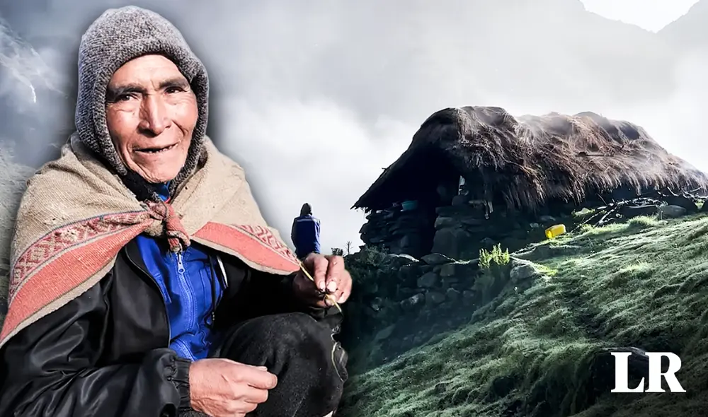 Don Aurelio rara vez baja al pueblo para comprar, ya que su principal fuente de alimento está conformada por papa, mote y moraya. Foto: composición LR/captura YouTube