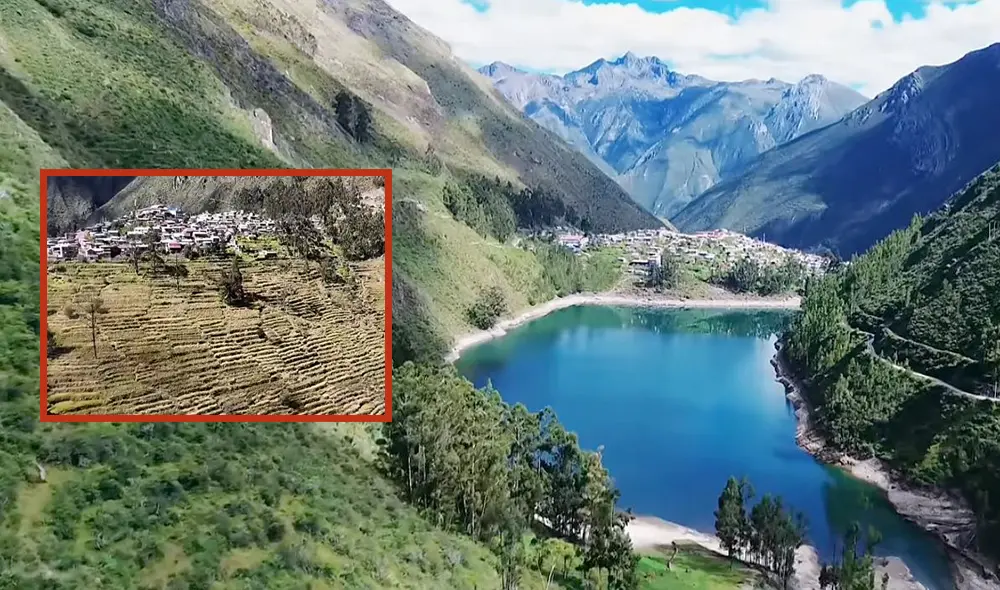 Cochapampa se muestra en medio de un hermoso pueblo enclavado en un picacho peruano. Foto: composición LR/Claudia Beltrán/YouTube/José Medrano
