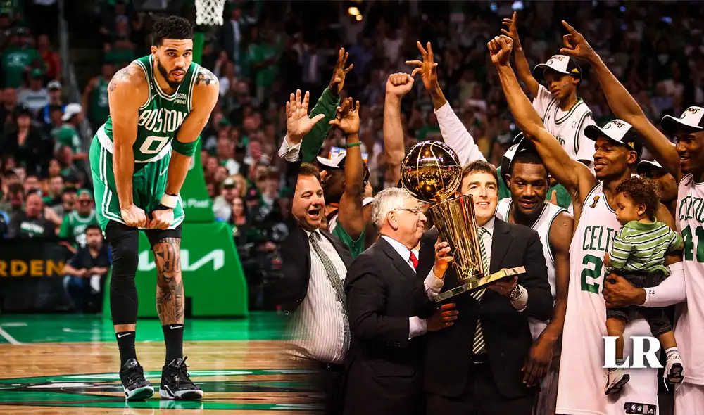 Los Boston Celtics están a 11 victorias de volver a llevarse el anillo de la NBA. Foto: composición LR/AFP Los Boston Celtics están a 11 victorias de volver a llevarse el anillo de la NBA. Foto: composición LR/AFP