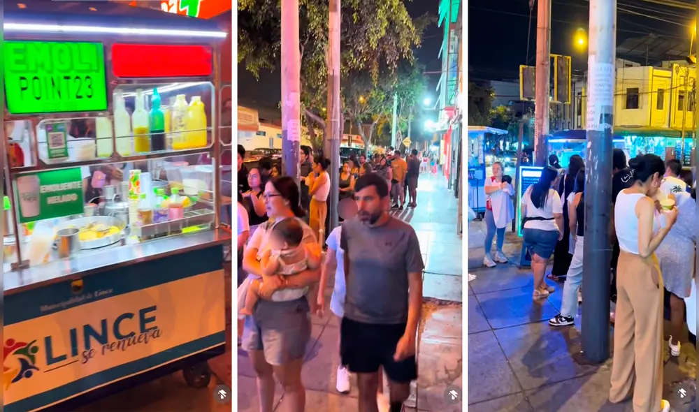 El puesto del vendedor de emolientes estaba lleno de clientes a la espera de ser atendidos. Foto: composición LR/TikTok/@emolipoint23