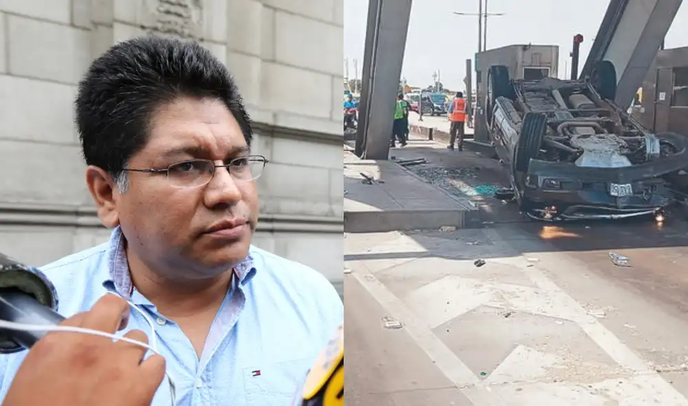Alcalde Rennán Espinoza protagonizó un accidente y fue ayudado por su propios trabajadores de la municipalidad para evitar ir a un hospital. Foto: composición La República.