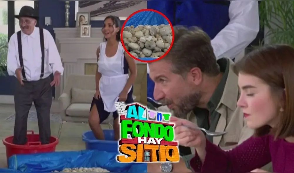 'Al fondo hay sitio': Francesca se aterró al ver la preparación del caldo de chuño con callo de Olinda. Foto: composición LR/ América TV