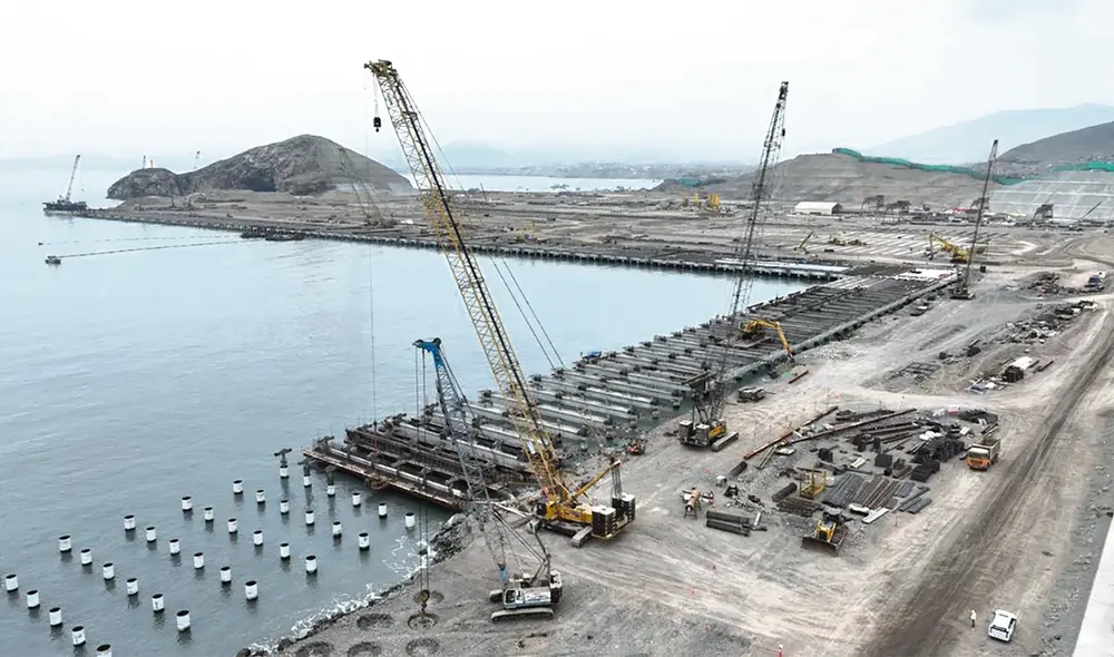 Sin sentido de urgencia. El terminal multipropósito que convertirá al Perú en el hub del Pacífico sur hacia el Asia presenta un avance de 74%. Foto: difusión