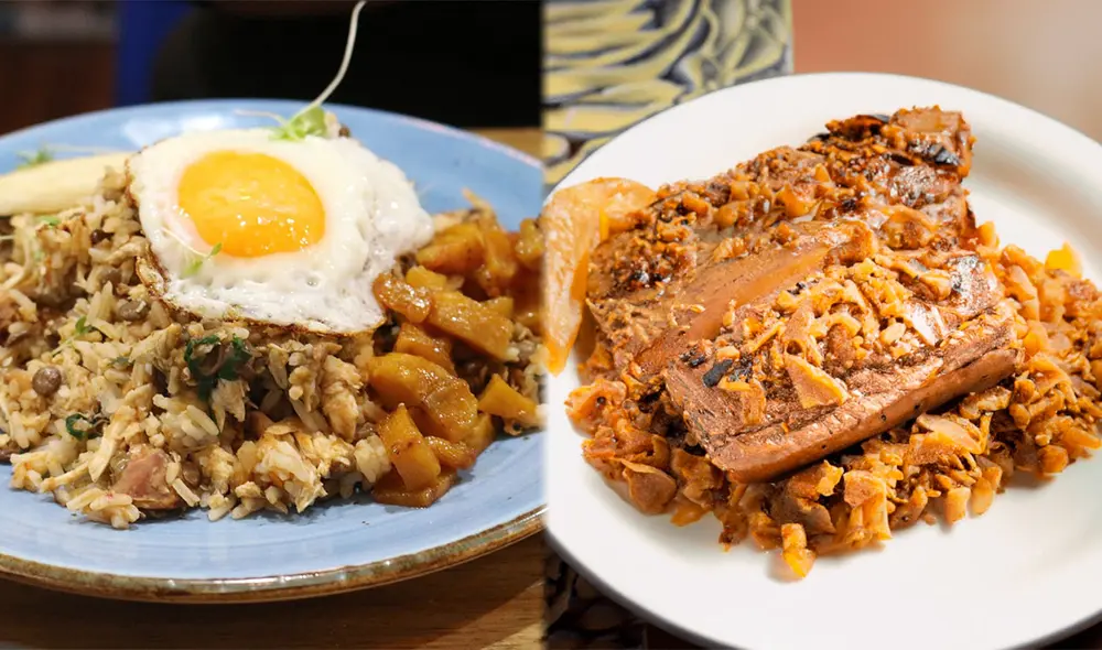 La lechona y el calentado son dos de los plantos más populares y representativos de la gastronomía colombiana. Foto: Composición/Mandolina/ Club Colombia