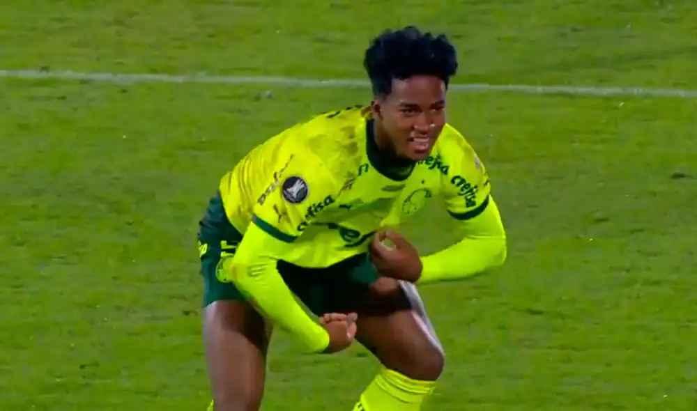 Endrick lleva dos anotaciones en la Copa Libertadores con la camiseta del Palmeiras. Foto: captura/ESPN