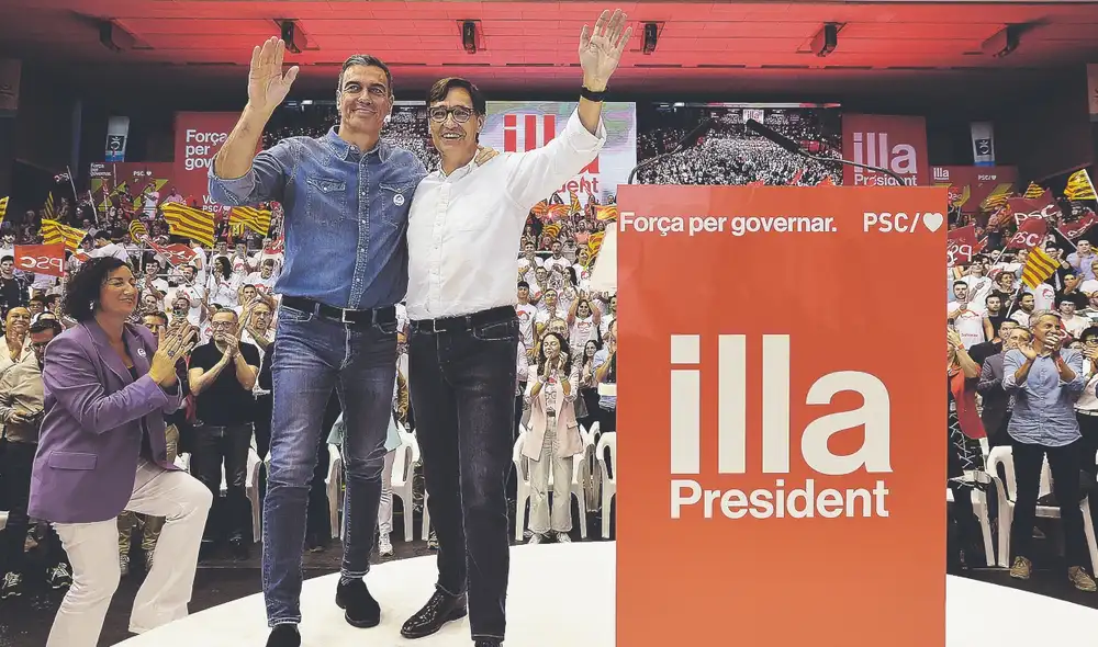 Escenario. Salvador Illa sería elegido como el próximo “president” de la región catalana. Foto: AFP Escenario. Salvador Illa sería elegido como el próximo “president” de la región catalana. Foto: AFP