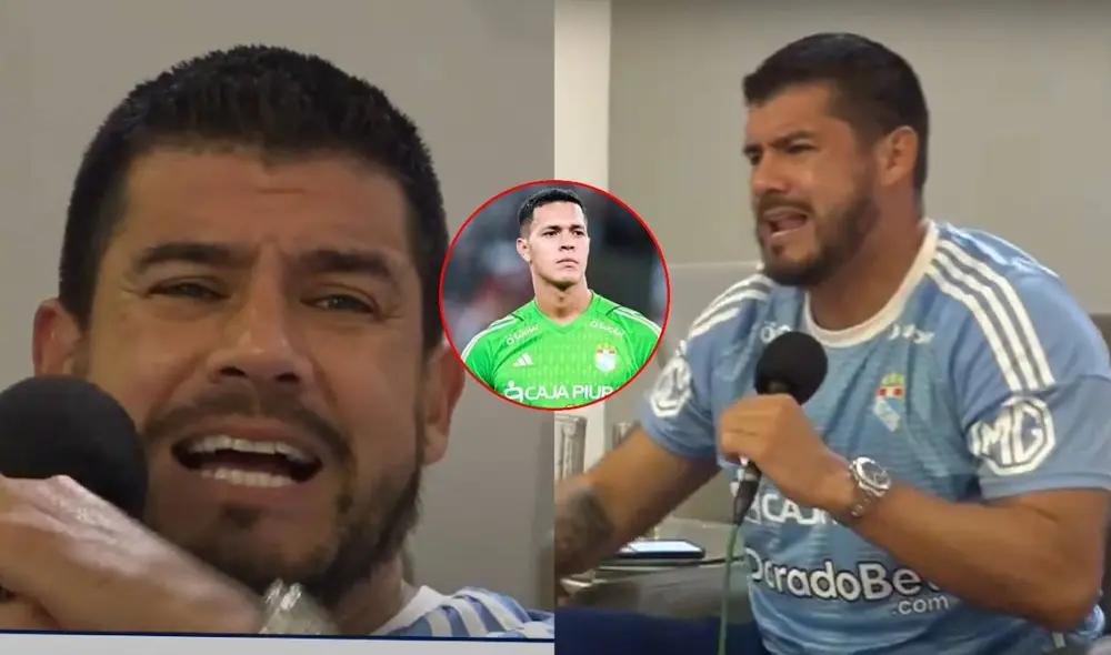 Erick Delgado reaccionó en vivo al partido entre Universitario y Sporting Cristal. Foto: composición LR/captura 'Erick y Gonzalo'