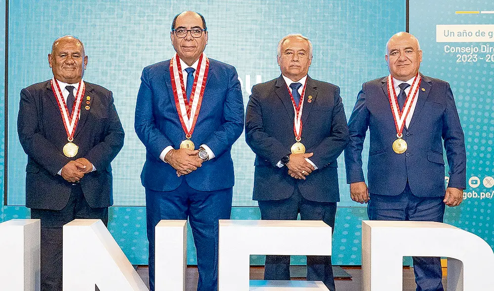 Solo ellos. Manuel Hernández, Manuel Castillo, Andrés Ramos y Miguel Vallejos integran el Consejo Directivo de la Sunedu. Foto: difusión Solo ellos. Manuel Hernández, Manuel Castillo, Andrés Ramos y Miguel Vallejos integran el Consejo Directivo de la Sunedu. Foto: difusión