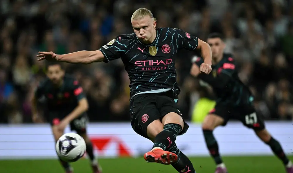 Erling Haaland convirtió un doblete para la victoria del Manchester City. Foto: AFP Erling Haaland convirtió un doblete para la victoria del Manchester City. Foto: AFP
