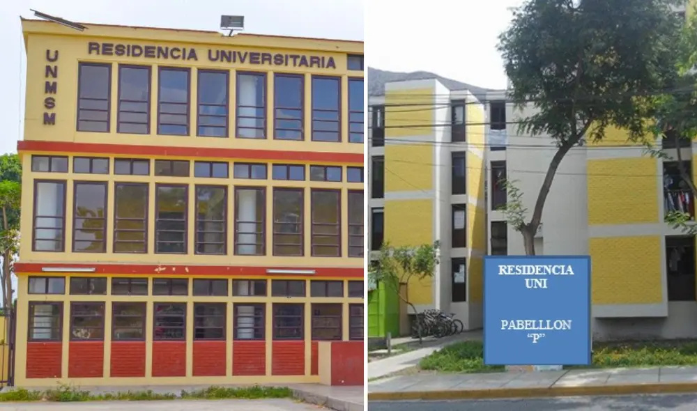 La UNMSM tiene 2 sedes de residencia universitaria, una en la Ciudad Universitaria, que está dentro del campus y, otra, en La Victoria. Foto: composición LR/ UNI/ UNMSM.