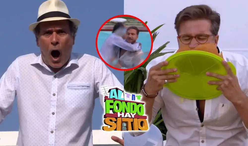 ‘Koky’ quiso enseñarle una lección a Xavi y terminaron juntos en la piscina en ‘Al fondo hay sitio’. Foto: composición LR/América TV