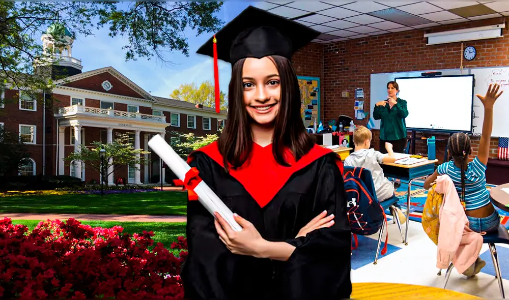 Dos universidades en Estados Unidos brindan la oportunidad de trabajar y obtener un posgrado en Educación a latinos. Foto: composición LR | Freepik | Participe Learning | Elon News Network