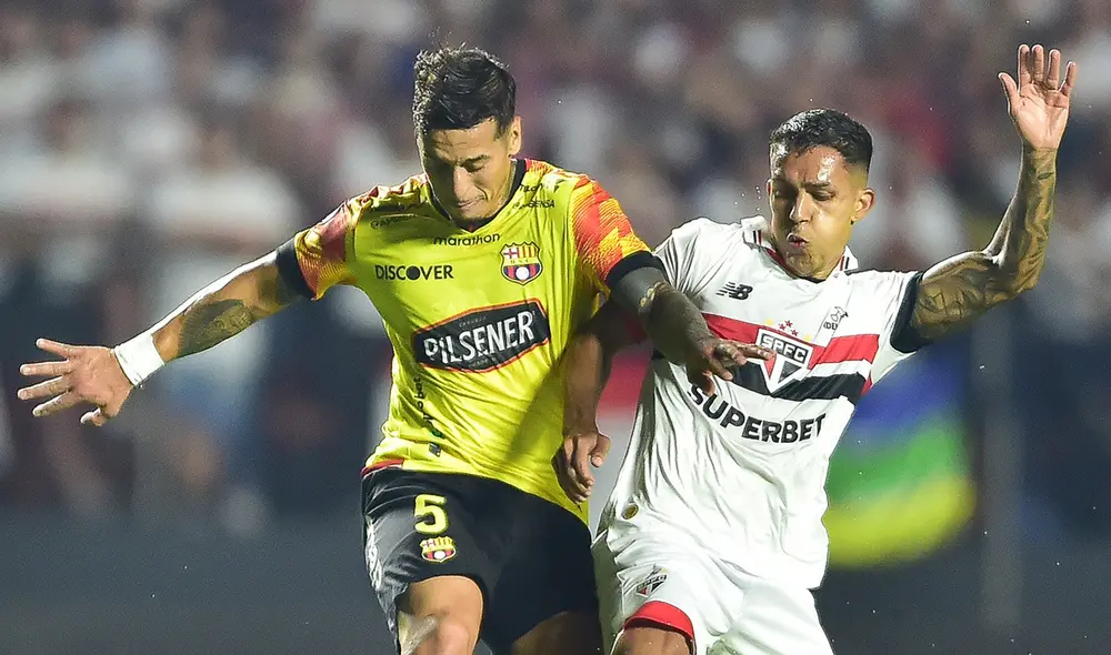 Barcelona SC ya está eliminado y solo pelea por llegar a Copa Sudamericana. Sao Paulo jugará los octavos de final. Foto: Conmebol Libertadores