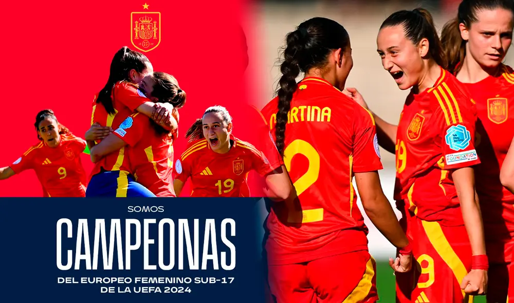Con doblete de Celia Segura y el tanto de Alba Cerrato, España aplastó por 4-0 a Inglaterra y ganó la final del Europeo Sub-17 Femenino. Foto: composición LR/España