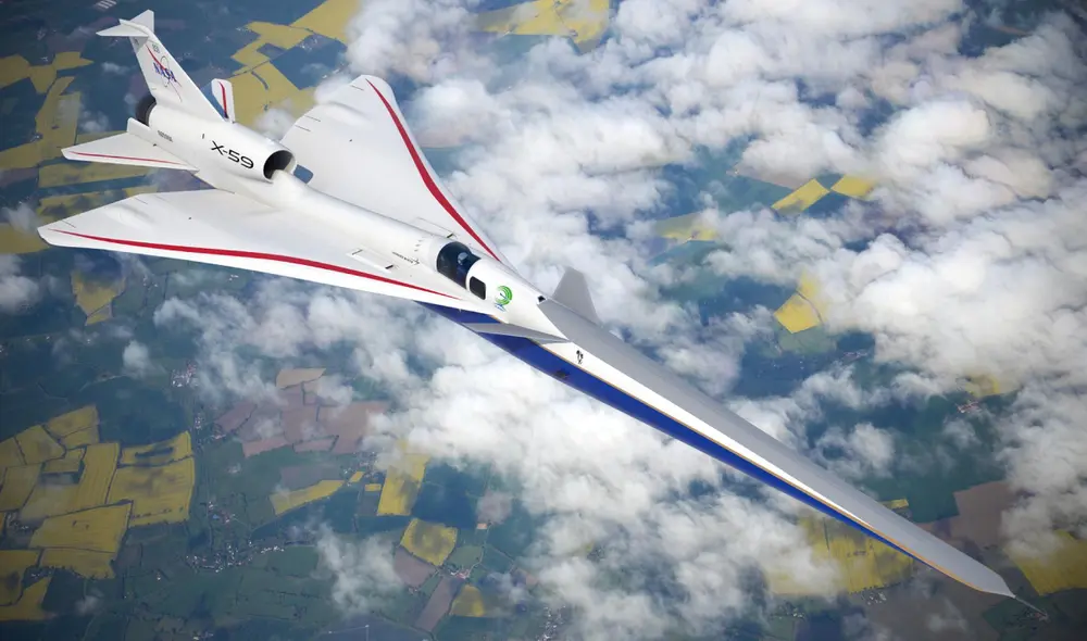 El avión supersónico X-59 es la pieza central de la misión Questt de la NASA. Foto: NASA