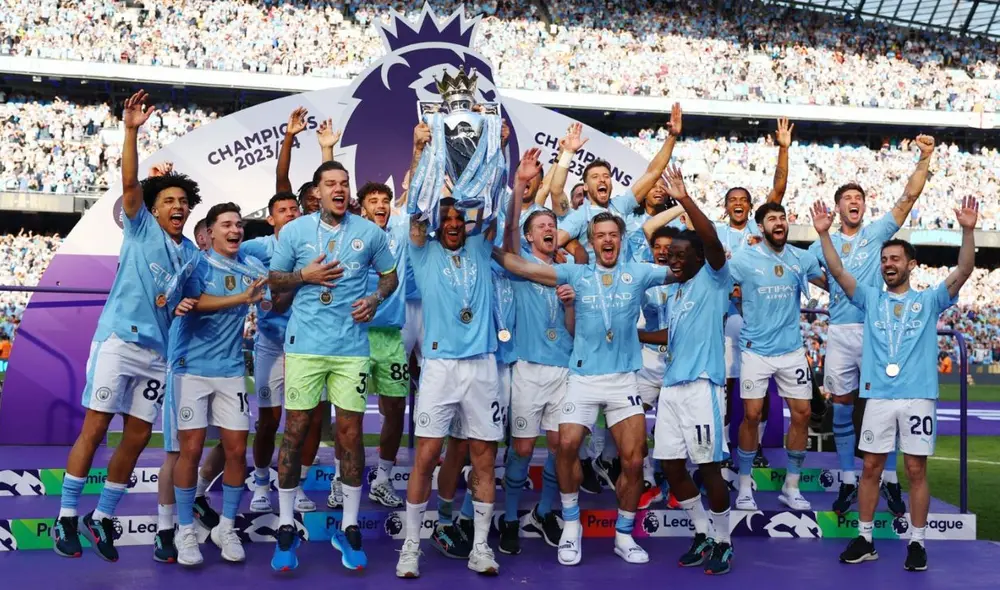 Manchester City cerró la Premier League 2023-2024 con una racha de nueves victorias consecutivas. Foto: Twitter/Premier League