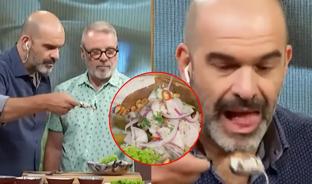 Además del ceviche, los conductores del canal argentino degustaron el lomo saltado, otro plato típico del Perú. Foto: composición LR/captura YouTube/ DN Espectáculos