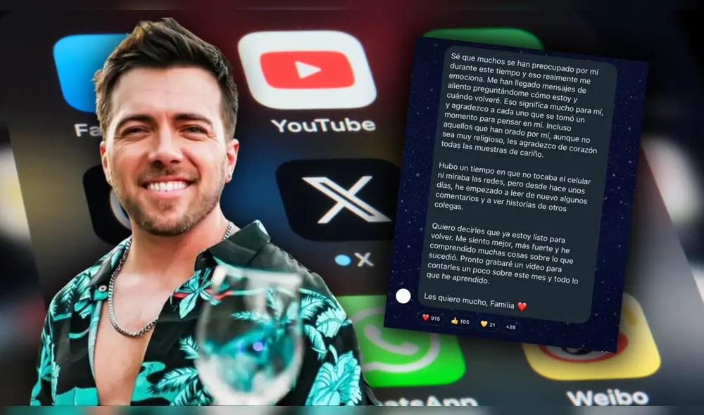 Julián Zucchi anunció su regreso a las redes. Foto: composición LR/Freepik/Instagram/Facebook