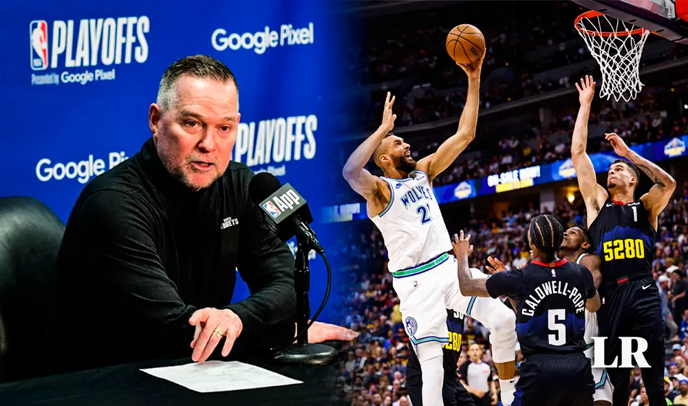 Michael Malone reaccionó de mala manera frente a la pregunta de un periodista después del juego 7 entre Nuggets vs. Timberwolves. Foto: composición LR/AFP