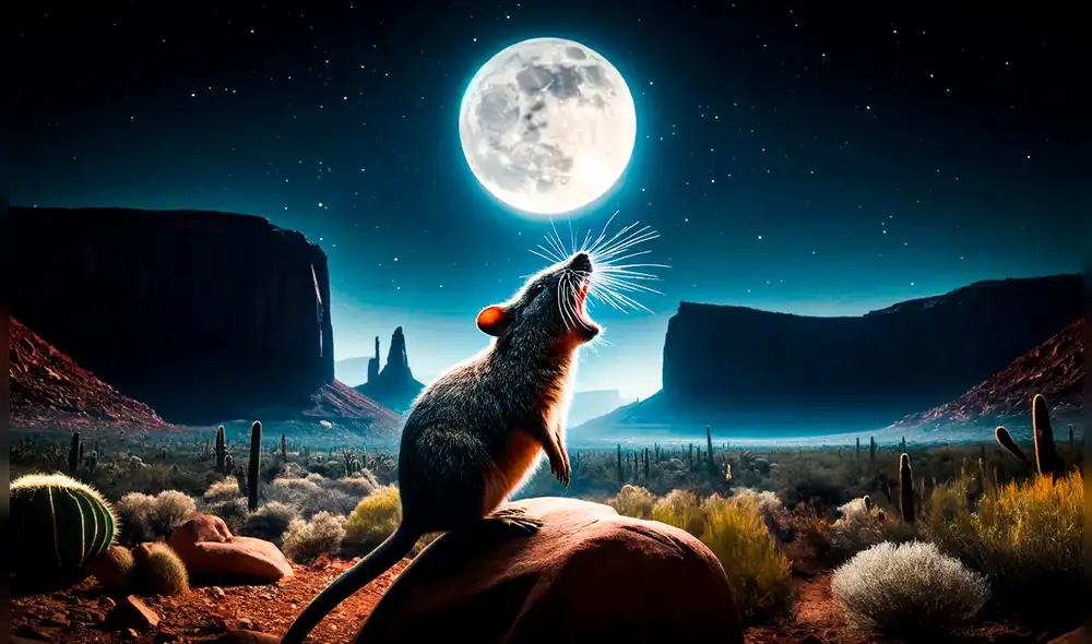 El ratón saltamontes es el único animal capaz de aullar como un lobo y resistir la picadura de un escorpión. Foto: IA
