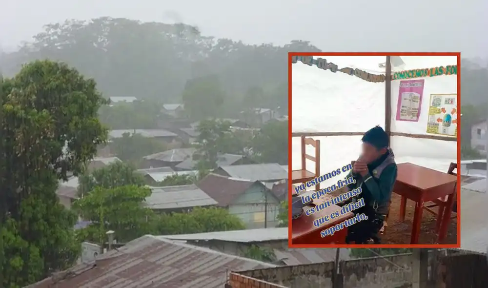Escolares en Cusco sufren las inclemencias del tiempo y de la falta de infraestructura educativa. Foto: composición LR/captura de TikTok