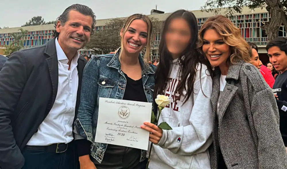 Jessica Newton, su esposo y Cassandra Sánchez de Lamadrid estuvieron presentes en el conmovedor momento de Miranda. Foto: composición LR / Instagram