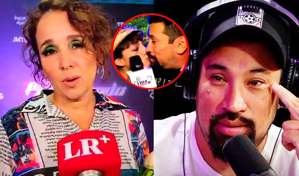 Aldo Miyashiro oficializó su romance tras beso con Gia Rosalino. Foto: composición LR/URPI- LR/YouTube/La Lengua/América TV