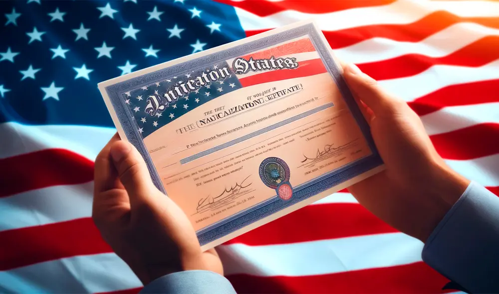 Para realizar trámites en Estados Unidos, es indispensable tener el certificado de Naturalización. Foto: IA/GPT