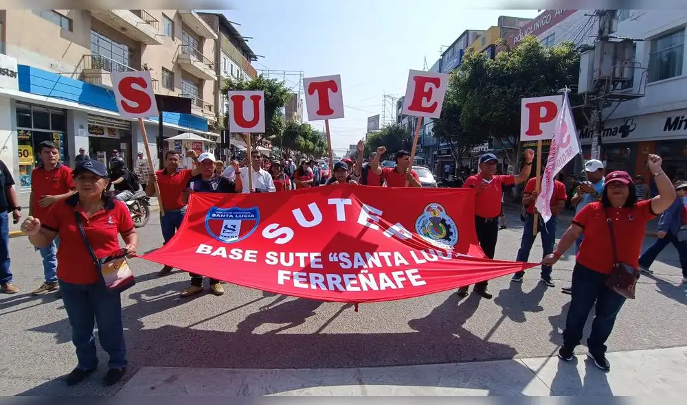 Huelga de Sutep en Chiclayo. FOTO: Emmanuel Moreno/URPI-LR