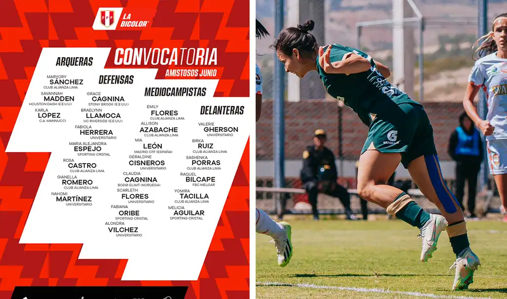 Emily Flores fue sustituida por Sandy Dorador. Foto: composición LR/FPF/Alianza Lima