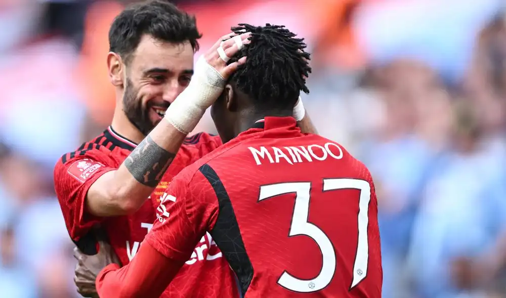 Kobbie Mainoo anotó un golazo en el triunfo del Manchester United sobre Manchester City. Foto: AFP Kobbie Mainoo anotó un golazo en el triunfo del Manchester United sobre Manchester City. Foto: AFP