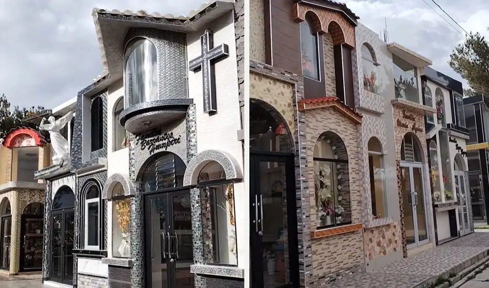 "El cementerio mejor construido que las mismas casas y pistas", resaltaron usuarios en clip viral. Foto: composición LR/ captura de TikTok- Video: TikTok