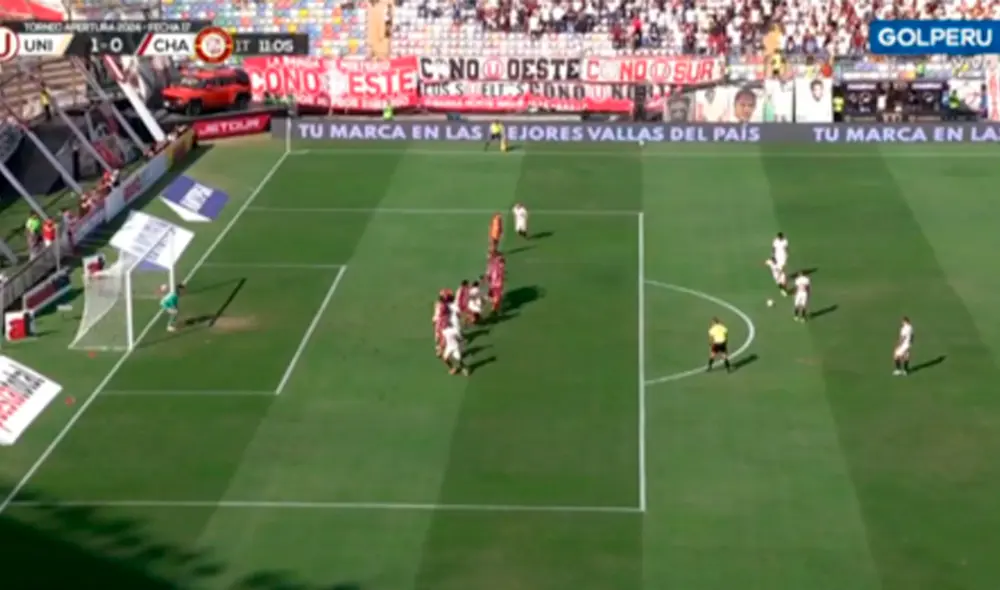 Edison Flores volvió a anotar con Universitario. Foto: captura de GOLPERU