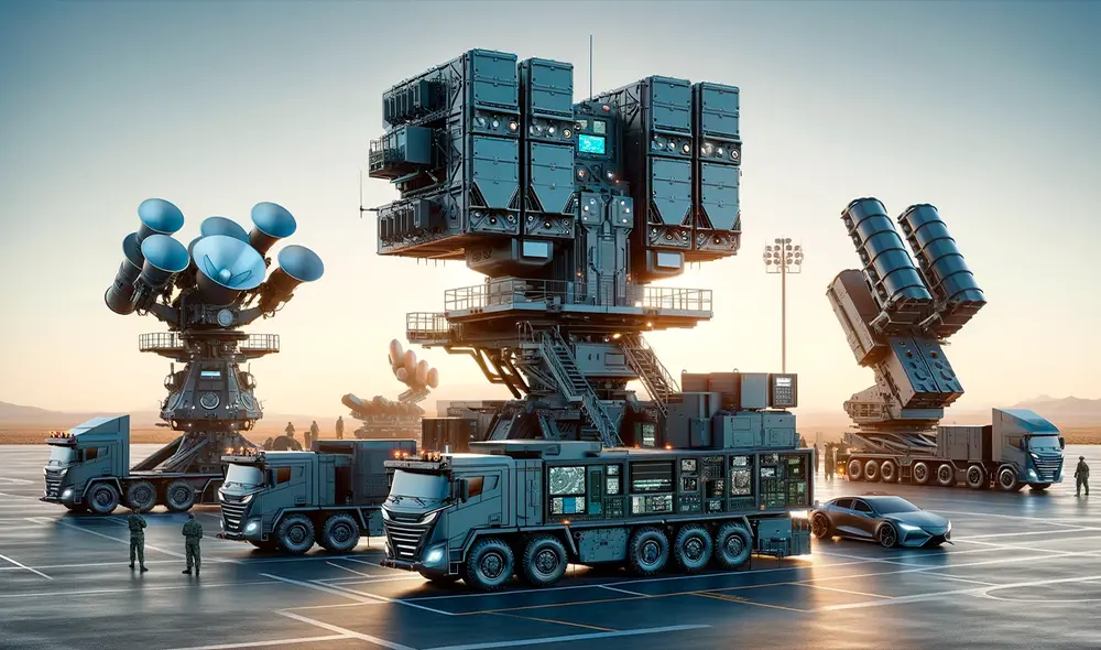 Este sistema de defensa rastrea aviones y drones. Foto: IA Este sistema de defensa rastrea aviones y drones. Foto: IA