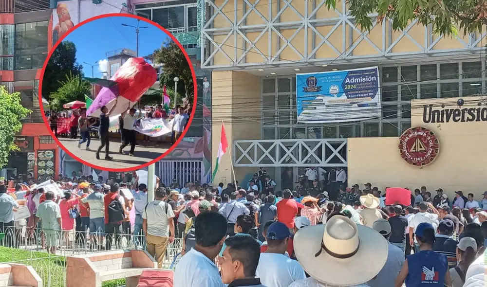 Los jaenos hicieron 'bailar' un prototipo de avión a ritmo de banda musical durante la protesta en la plaza de armas de Jaén. Foto: composición LR/difusión Los jaenos hicieron 'bailar' un prototipo de avión a ritmo de banda musical durante la protesta en la plaza de armas de Jaén. Foto: composición LR/difusión