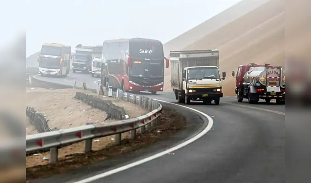 Variante de Pasamayo tiene neblina densa por su cercanía con el mar. Foto: MTC