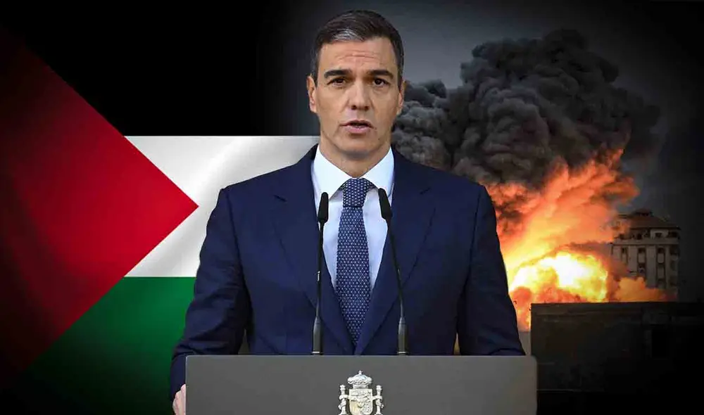 Pedro Sánchez señaló que la postura de España de reconocer a Palestina como Estados no busca perjudicar a Israel. Foto: composición LR/AFP
