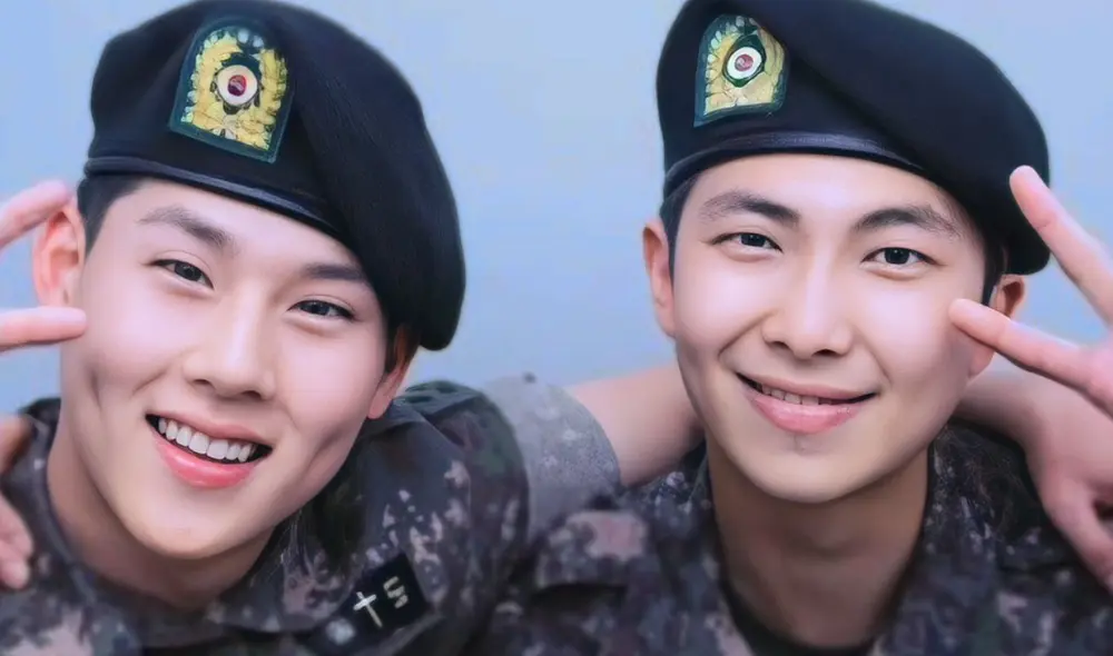 RM de BTS y Joohoney de MONSTA X comparten la misma base militar. Foto: composición LR/Instagram rkive/X popnows